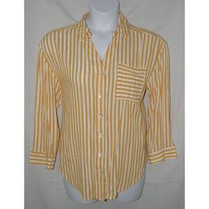Sparkly Silver & Gold Striped Plus Sz 1X Casual or Dress Blouse GZ COLLECTION